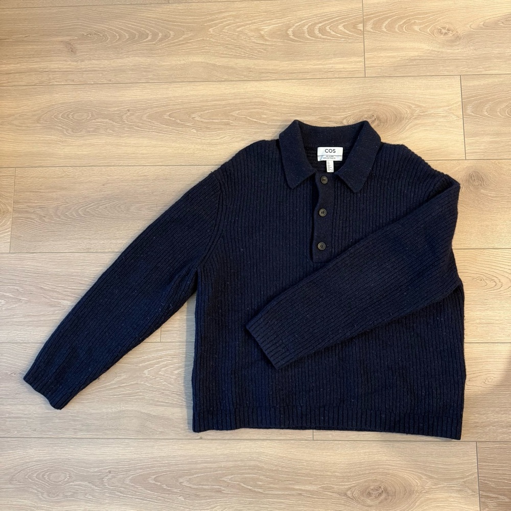 COS navy collar sweater